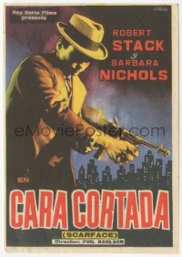 5z1157 SCARFACE MOB Spanish herald 1960 different art of Robert Stack as Eliot Ness over Chicago!