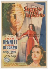 5z1159 SECRET BEYOND THE DOOR Spanish herald 1948 Joan Bennett, Redgrave, Fritz Lang, Tulia art!