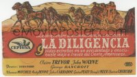5z1181 STAGECOACH die-cut Spanish herald 1944 John Ford classic, great different western art!