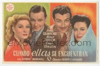 5z1225 WHEN LADIES MEET Spanish herald 1941 Joan Crawford, Robert Taylor, Greer Garson & Marshall!