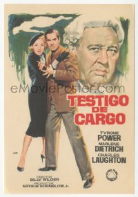 5z1235 WITNESS FOR THE PROSECUTION Spanish herald R1969 great Jano art of Power, Dietrich & Laughton!