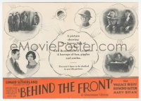 5z0447 BEHIND THE FRONT herald 1926 great art of WWI soldiers Wallace Beery & Raymond Hatton!