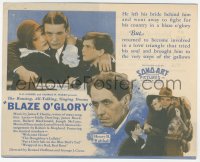 5z0460 BLAZE O' GLORY herald 1929 Broadway's Favorite Singing Star Eddie Dowling & Betty Compson!