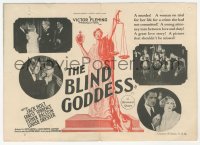 5z0462 BLIND GODDESS herald 1926 Jack Holt, art of blindfolded Lady Justice holding scales, rare!