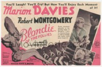 5z0463 BLONDIE OF THE FOLLIES herald 1932 Robert Montgomery & sexy showgirl Marion Davies!