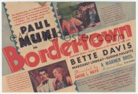 5z0465 BORDERTOWN herald 1935 art of Paul Muni & sexy Bette Davis used on the one-sheet, rare!