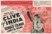 5z0495 CLIVE OF INDIA herald 1935 courage & Loretta Young were Ronald Colman's weapons, very rare!
