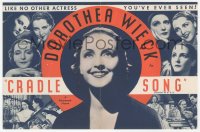 5z0507 CRADLE SONG herald 1933 Dorothea Wieck grows up w/nuns, ten million hearts will THRILL, rare!