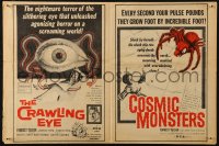 5z0508 CRAWLING EYE/COSMIC MONSTERS herald 1958 the science fiction shock show of the year!
