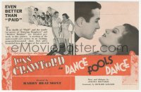 5z0514 DANCE FOOLS DANCE herald 1931 America's dancing daughter Joan Crawford in all-talking picture!