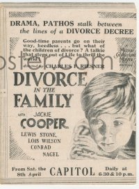 5z0524 DIVORCE IN THE FAMILY herald 1932 Jackie Cooper, Conrad Nagel, Lewis Stone & Lois Wilson, rare!
