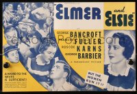5z0534 ELMER & ELSIE herald 1934 George Bancroft, Frances Fuller, a man's world but women run it, rare!