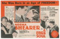 5z0565 FREE SOUL herald 1931 Clark Gable, Norma Shearer, Leslie Howard, Lionel Barrymore!