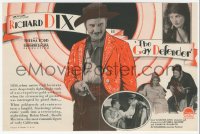 5z0568 GAY DEFENDER herald 1927 great artwork & photos of Richard Dix & pretty Thelma Todd!