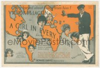 5z0573 GIRL IN EVERY PORT herald 1928 Victor McLaglen & sexy Louise Brooks over world map!