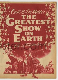 5z0588 GREATEST SHOW ON EARTH herald 1952 Cecil B. DeMille classic, Charlton Heston, James Stewart