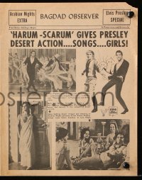 5z0593 HARUM SCARUM herald 1965 rockin' Elvis Presley & Mary Ann Mobley, cool newspaper style!