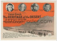 5z0604 HERITAGE OF THE DESERT herald 1924 Bebe Daniels, Ernest Torrence, Noah Beery, Zane Grey, rare!