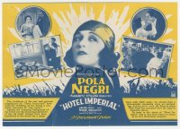 5z0612 HOTEL IMPERIAL herald 1927 Pola Negri, lavish sets & pictorial magnificence, WWI, rare!