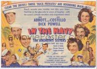 5z0620 IN THE NAVY herald 1941 montage of sailors Bud Abbott & Lou Costello, The Andrews Sisters!