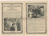 5z0621 IN THE SHADOWS herald 1913 Miss Gene Gauntier, Jack J. Clark as Pagliacci, Warner Bros, rare!