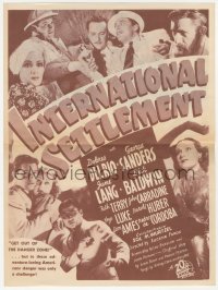 5z0623 INTERNATIONAL SETTLEMENT herald 1938 George Sanders, Dolores del Rio, John Carradine, rare!