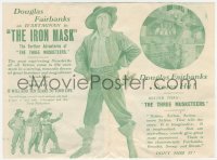 5z0411 IRON MASK English herald 1929 different images of Douglas Fairbanks, Sr. as D'Artagnan, rare!