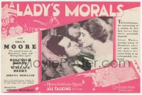 5z0642 LADY'S MORALS herald 1930 opera's Grace Moore as Jenny Lind: The Swedish Nightingale, rare!