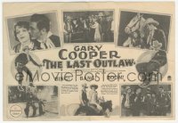 5z0645 LAST OUTLAW herald 1927 young Gary Cooper, art of masked cowboy firing gun from his horse!