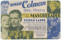 5z0680 MASQUERADER herald 1933 Ronald Colman achieved fame by living a lie, sexy Elissa Landi, rare!