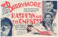 5z0728 RASPUTIN & THE EMPRESS herald 1932 three Barrymores, John, Ethel & Lionel 1st time together!
