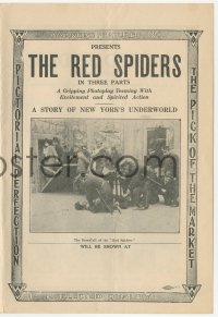 5z0736 RED SPIDERS herald 1914 Warner Bros when they were Warner Features, New York's wnderworld!