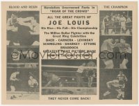 5z0747 ROAR OF THE CROWD herald 1930s all the great Joe Louis boxing fights in one picture!