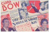 5z0757 SATURDAY NIGHT KID herald 1929 Clara Bow, Jean Arthur, James Hall, different images, rare!