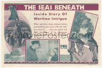 5z0763 SEAS BENEATH herald 1931 George O'Brien, Marion Lessing, directed by John Ford, very rare!