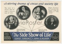 5z0775 SIDE SHOW OF LIFE herald 1924 clown Ernest Torrence, Anna Q. Nilsson, great circus images!