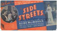 5z0776 SIDE STREETS herald 1934 Aline MacMahon marries Paul Kelly, who is interested in Ann Dvorak!