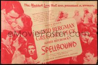 5z0790 SPELLBOUND herald 1945 Gregory Peck & Ingrid Bergman, directed by Alfred Hitchcock!