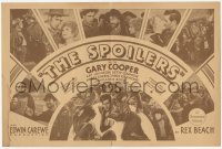 5z0792 SPOILERS herald 1930 Gary Cooper & Kay Johnson in Rex Beach's immortal western story!