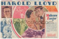 5z0846 WELCOME DANGER herald 1929 great different full-color images of Harold Lloyd & Barbara Kent!