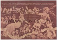5z0849 WHEN LOVE IS YOUNG herald 1937 different images of Virginia Bruce & Kent Taylor, rare!