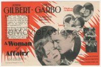 5z0858 WOMAN OF AFFAIRS herald 1928 great images of Greta Garbo & John Gilbert, Lewis Stone!