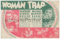 5z0860 WOMAN TRAP herald 1936 Gertrude Michael is a senator's daughter kidnapped by gangsters, rare!