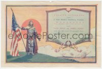 5z0862 WOMANHOOD THE GLORY OF THE NATION herald 1917 Alice Joyce in armor with American flag, rare!