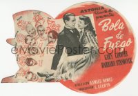 5z0894 BALL OF FIRE die-cut 4pg Spanish herald 1944 Gary Cooper, Barbara Stanwyck + seven dwarfs!