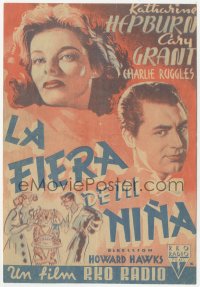 5z0915 BRINGING UP BABY Spanish herald 1940 Katharine Hepburn, Cary Grant, Howard Hawks, very rare!