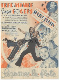 5z0981 FOLLOW THE FLEET 4pg Spanish herald 1940 Fred Astaire & Ginger Rogers, Irving Berlin, different!