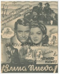 5z1019 HIS GIRL FRIDAY 4pg Spanish herald 1943 Howard Hawks classic, Cary Grant, Russell & Bellamy!