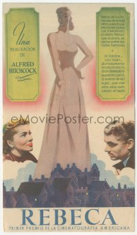 5z1141 REBECCA 4pg Spanish herald 1942 Alfred Hitchcock, Laurence Olivier & Joan Fontaine, different!