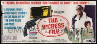 6a0048 IPCRESS FILE 24sh 1965 Michael Caine in the spy story of the century, cool art, ultra rare!